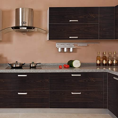 HAPPYMATES Wood Pvc Grain Solid Stickers For Wardrobe Cupboard Table Furniture Waterproof Self Adhesive Removable Wallpaper Home Decor Film (24 X 48 Inch, Dark Brown Wallnut) - Image 2