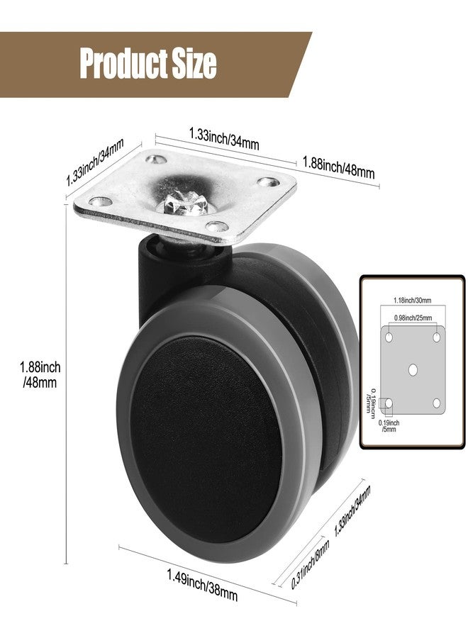 Cofufu Wheelie Bin Self-Adhesive Wheelset Storage Box (4PCS, 1.5") - Image 3