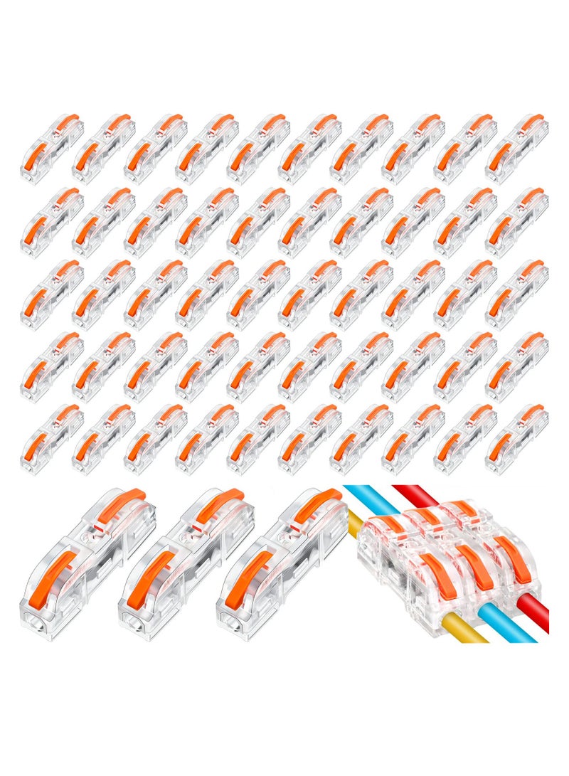 SYOSI 50 Pcs Lever Wire Connector Kit, Compact Single Wire Connectors Assortment for 28-12 AWG Wires - Image 1
