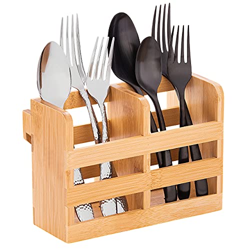 Bambüsi Bamboo Utensil Holder for Dish Rack - Flatware, Cutlery and Utensil Drying Caddy - Fits Bambusi Bamboo Dish Drying Racks - Image 1