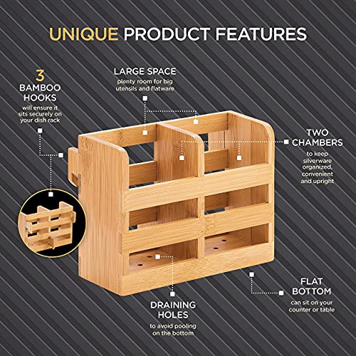 Bambüsi Bamboo Utensil Holder for Dish Rack - Flatware, Cutlery and Utensil Drying Caddy - Fits Bambusi Bamboo Dish Drying Racks - Image 2