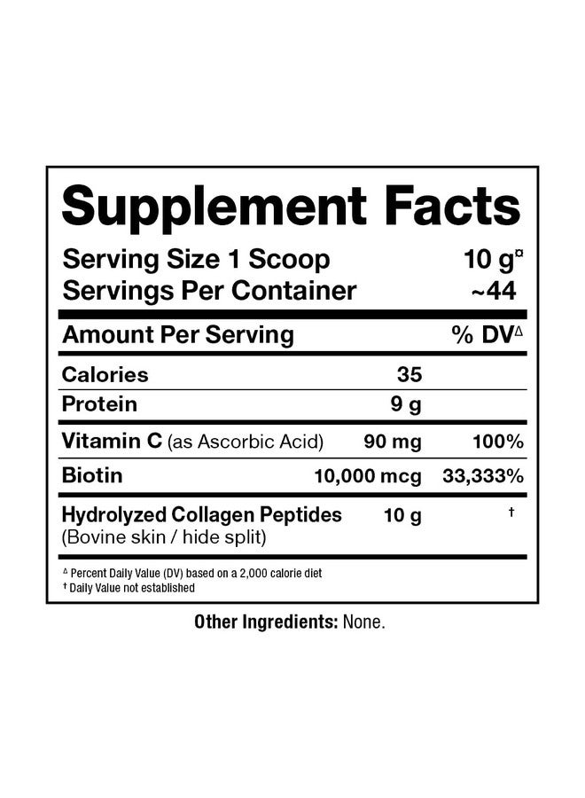 ALLMAX Nutrition Grass Fed & Pasture Raised Collagen with 10,000 mcg Biotin + 90 mg Vitamin C, Unflavored, 15.5 oz (440 g) - Image 4