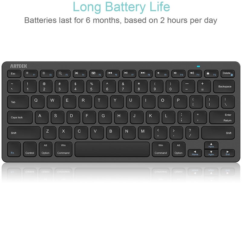 Arteck Ultra-Slim Keyboard Compatible with iPad 10.2-inch/iPad Air/iPad 9.7-inch/iPad Pro/iPad Mini, iPhone and Other Bluetooth Enabled Devices Including iOS, Android, Windows, Black - Image 5
