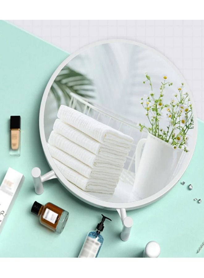 fashionhome Vintage Round Desktop Stand One Sided Dressing Aesthetic Makeup Vanity Table Mirror 40 x 44 Centimeter - Image 5