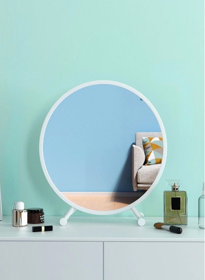fashionhome Vintage Round Desktop Stand One Sided Dressing Aesthetic Makeup Vanity Table Mirror 40 x 44 Centimeter - Image 3