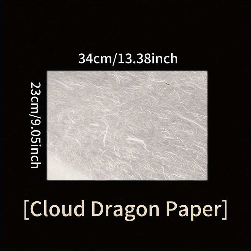 10pcs Cloud Dragon Paper 9.05x13.38 Inches Handmade Raw White Paper Pulp for Calligraphy Ink Painting Flower Wrapping and Artistic DIY Projects - Image 2