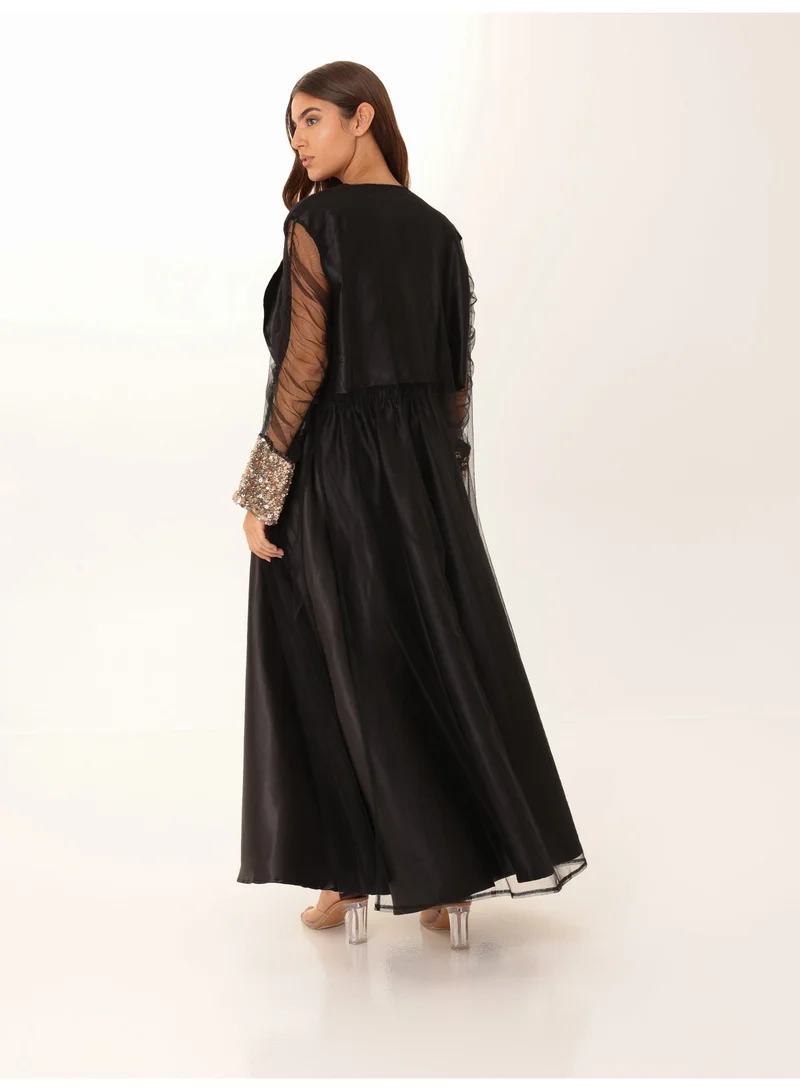 IKKXA  Sequin Elegance 2 Piece Sheer Sleeves Outfit for Women | Best Price UAE