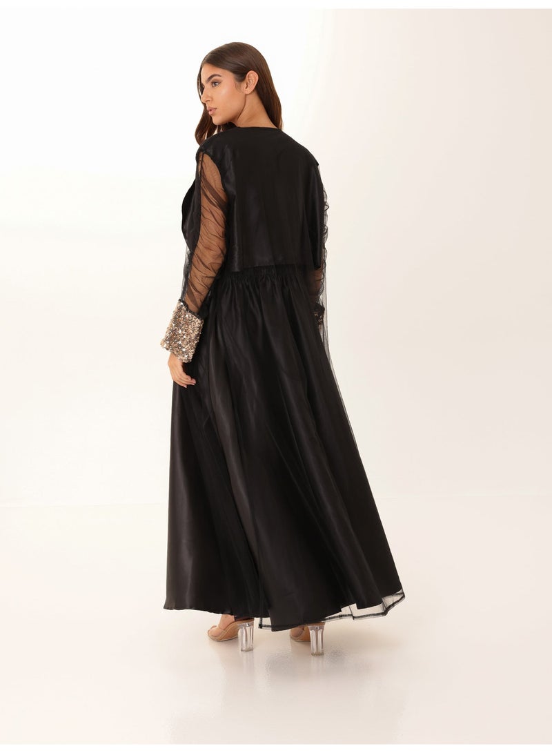 اكسا طقم أنيق من قطعتين بأكمام شفافة من الترتر - Image 4