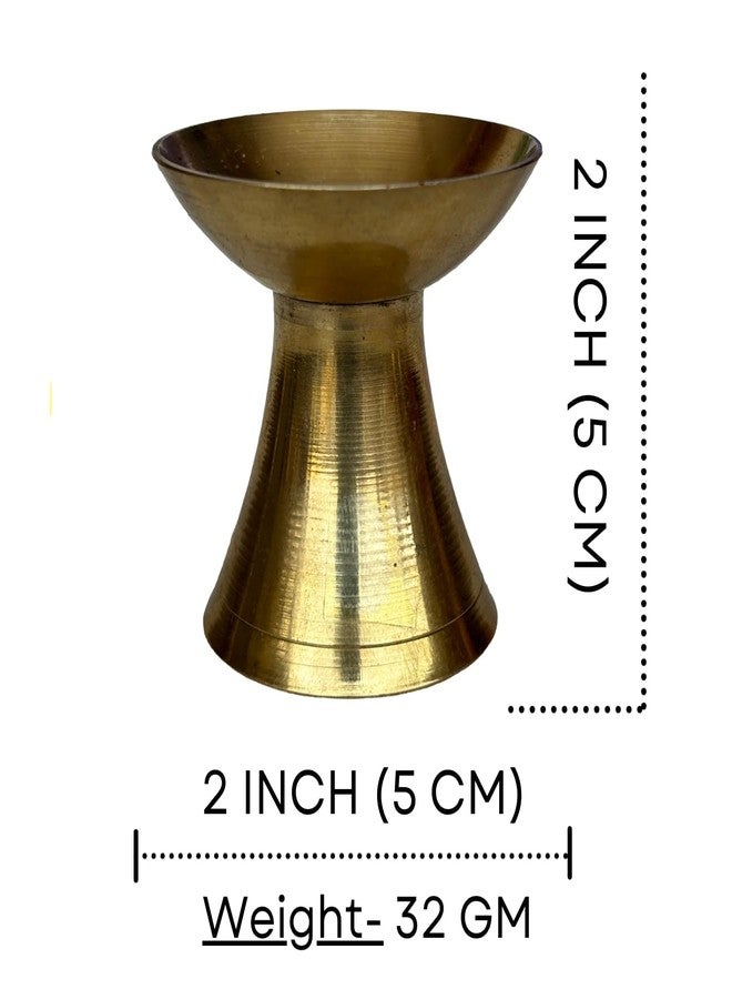 Salvus APP SOLUTIONS Brass Kuber Deepak - Traditional Hindu Puja Lamp for Religious Home Decor and Diwali Decoration, Set of 3 (Golden_2x2 Inch) - Image 2