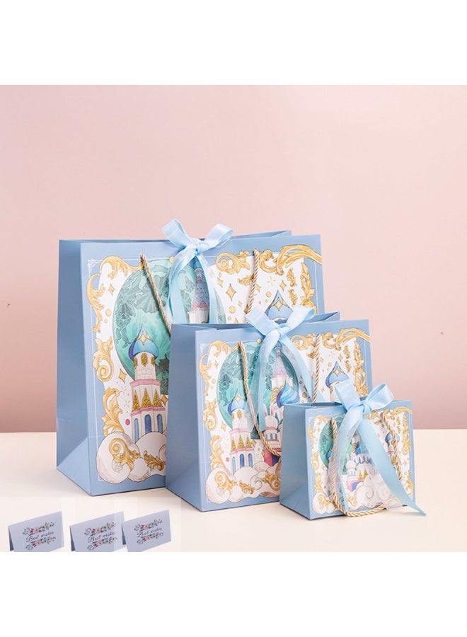 NIBEMINENT 3-Piece Color Gift Bag with Handle, Oil Painting Gift Paper Bags Medium Size Small Gift Bags Birthday Craft Paper Gift Bags for Presents,Birthdays, Mother's Day,Weddings, Party  - Image 1