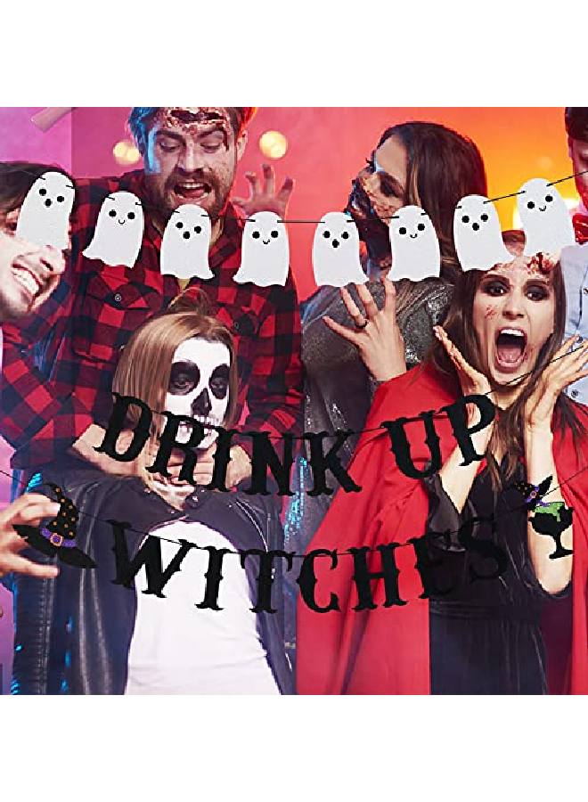 LeeSky Drink Up Witches Banner Black Glitter And Glitter Ghost Garland Drink Up Witches Decorationsghost Decorationshalloween Party Decorationshocus Pocus Party Decorationswitch Decorations - Image 3