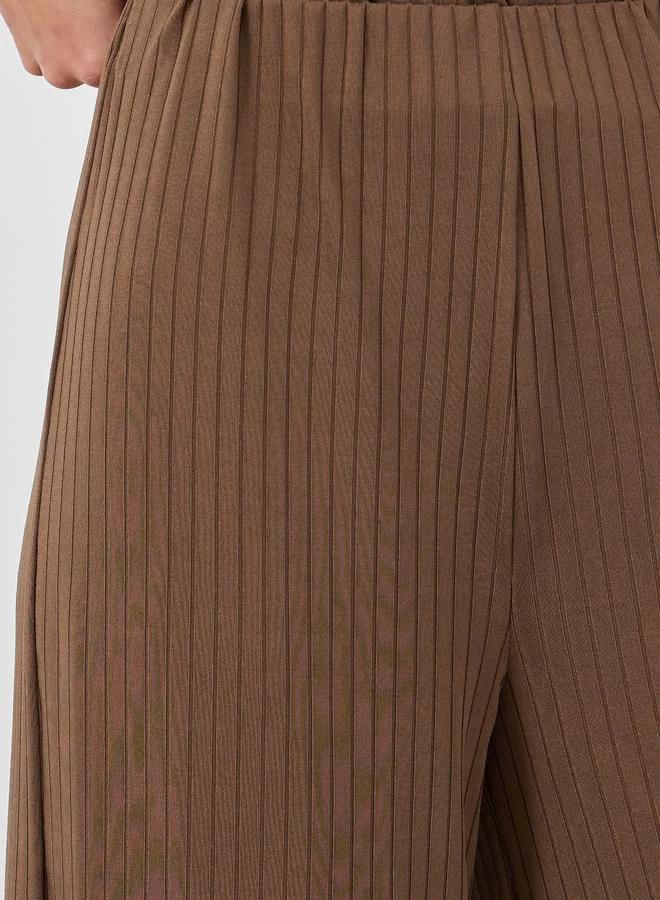 Styli Styli Textured Ribbed Wide Leg Pants