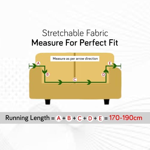 HOKIPO Stretchable Elastic Cover for Sofa 2 Seater, (NEW-4100-S10), Multicolor - Image 4