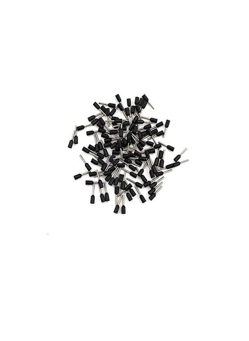 Generic Insulated Ferrules Terminal Block Cord End Wire Tubular Connector, Electrical Crimp Cable Lugs, Terminal Cable Crimp Cable Sleeve for Wire Connection (Pack of 100) (4mm -E4009, Black)  - Image 1