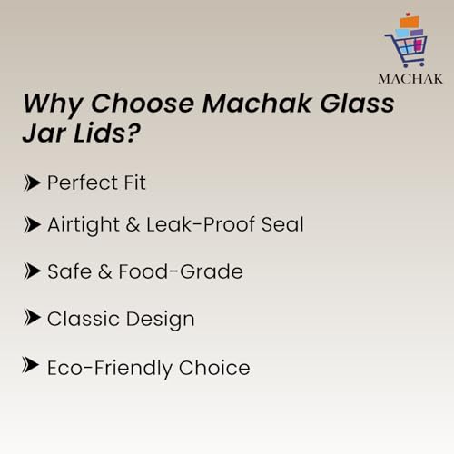 Machak Glass Jar Lids Only 82mm For 82 mm Mouth Jars (Black, 8) - Image 4