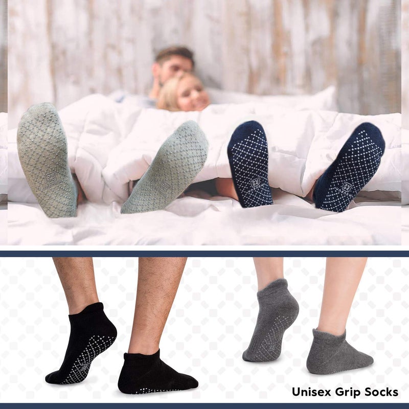 unenow Unisex Non Slip Socks with Grips Cushion for Yoga Pilates Barre Home & Hospital - Image 2