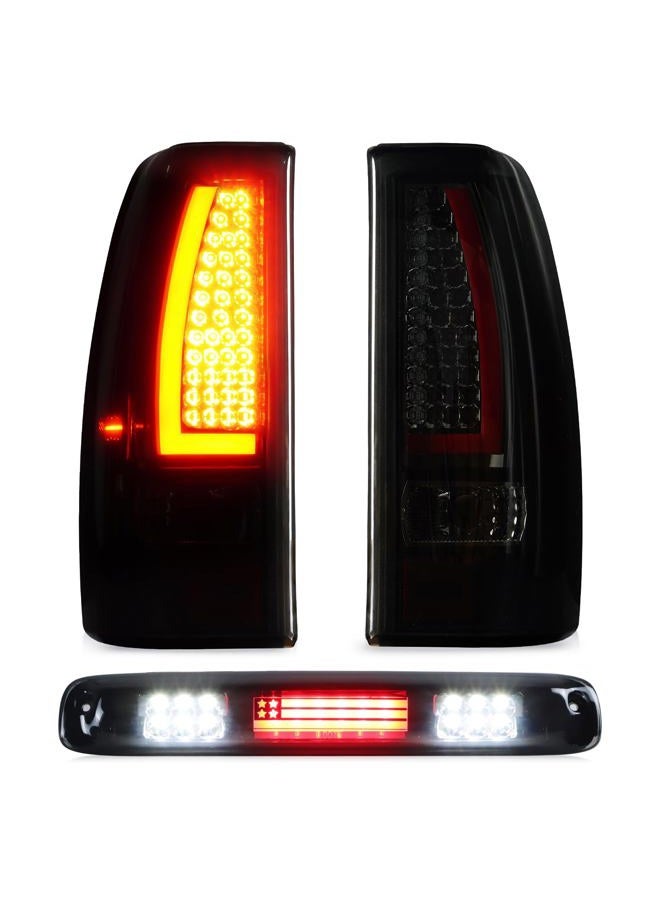 Tresound LED Taillight Tail Light + 3rd Third Brake Cargo Lamp for Chevy Silverado 1500 2500 1999-2002, 1500HD 2500HD 2001-2002, GMC Sierra 1500 2500 1999-2003, Sierra 1500HD 2500HD 2001-2003, 19169017 - Image 1