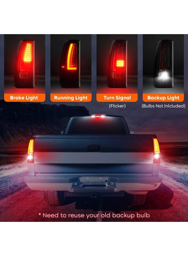 Tresound LED Taillight Tail Light + 3rd Third Brake Cargo Lamp for Chevy Silverado 1500 2500 1999-2002, 1500HD 2500HD 2001-2002, GMC Sierra 1500 2500 1999-2003, Sierra 1500HD 2500HD 2001-2003, 19169017 - Image 3
