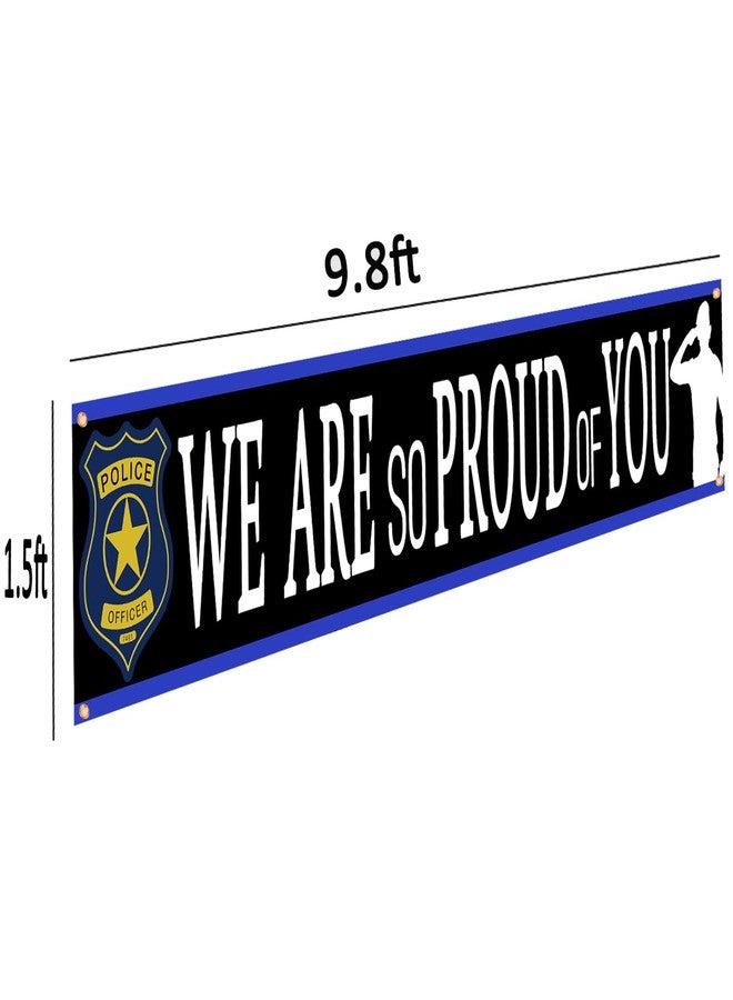 DodelyGz Police Theme We Are So Proud Of You Backdrop Banner,Police Retirement Party Birthday Party Decoration - Image 2
