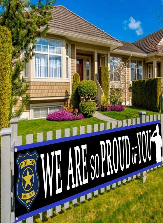DodelyGz Police Theme We Are So Proud Of You Backdrop Banner,Police Retirement Party Birthday Party Decoration - Image 1