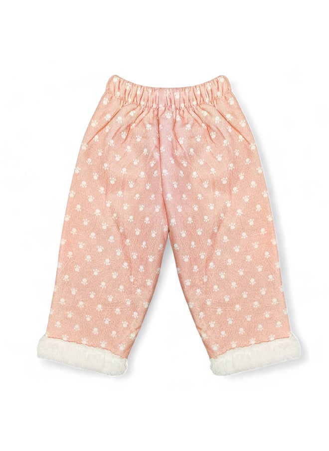 BabyShoora - Three-piece baby set with fur inside, hood, pants + shirt + vest - Image 1