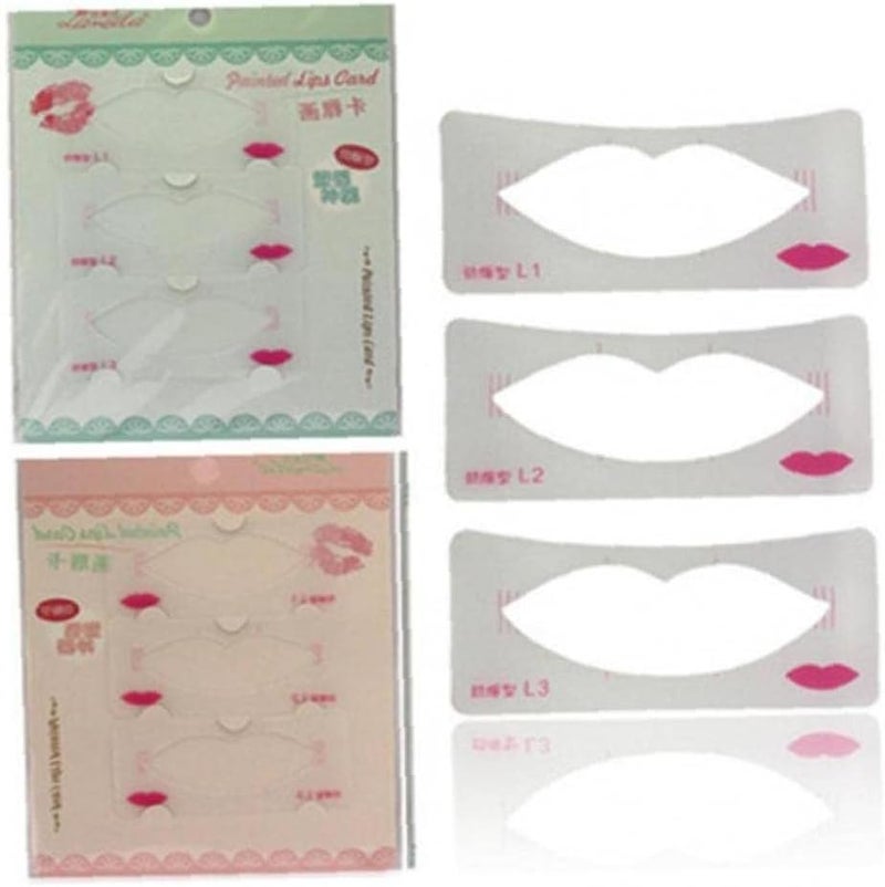 3pcs Lip Liner Stencils 3 Lip Model Styles Lip Line Template Stencil Card Lip Cosmetic Make Up Tools - Image 4