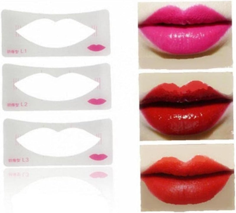 3pcs Lip Liner Stencils 3 Lip Model Styles Lip Line Template Stencil Card Lip Cosmetic Make Up Tools - Image 1