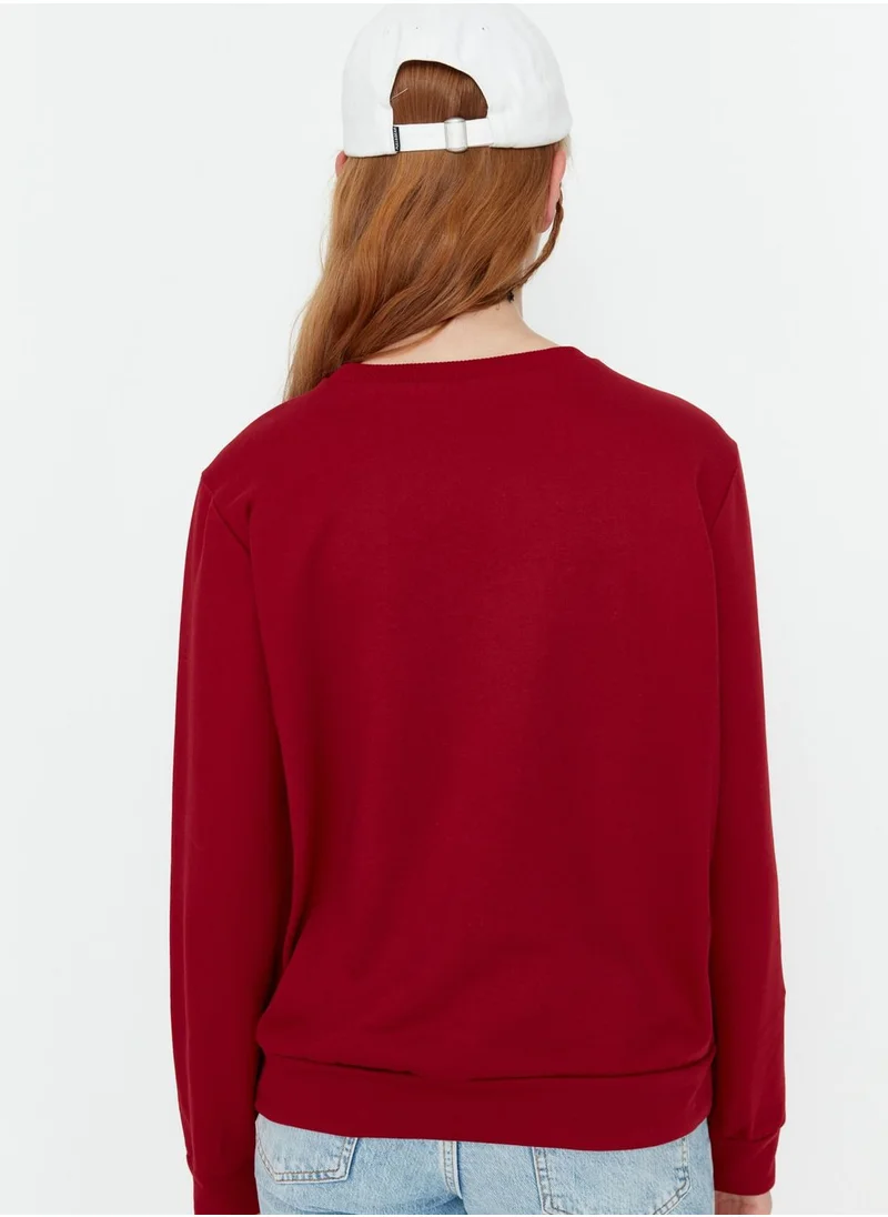 trendyol Printed Round Neck Sweatshirt