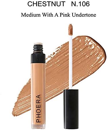 Phoera AQUAPURITY PHOERA Liquid Concealer Full Coverage Makeup Face Moisturizer Foundation Conceal Under Eye Dark Circles Cruelty Free 109 Hazelnut - Image 2