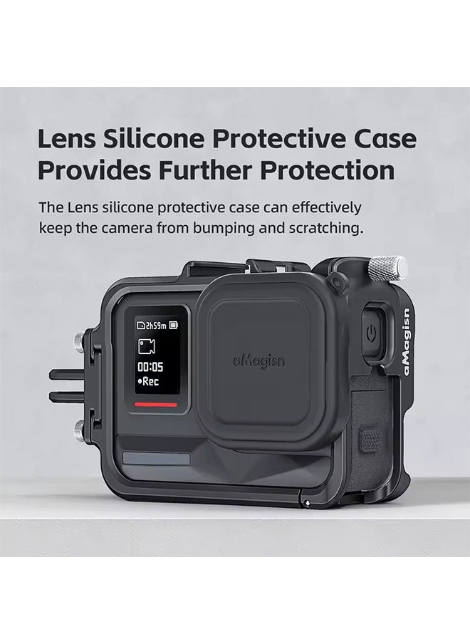 aMagisn AMAGISN Metal Frame Cage For Insta360 Ace Pro2 Metal Protective Housing Case Black  - Image 2