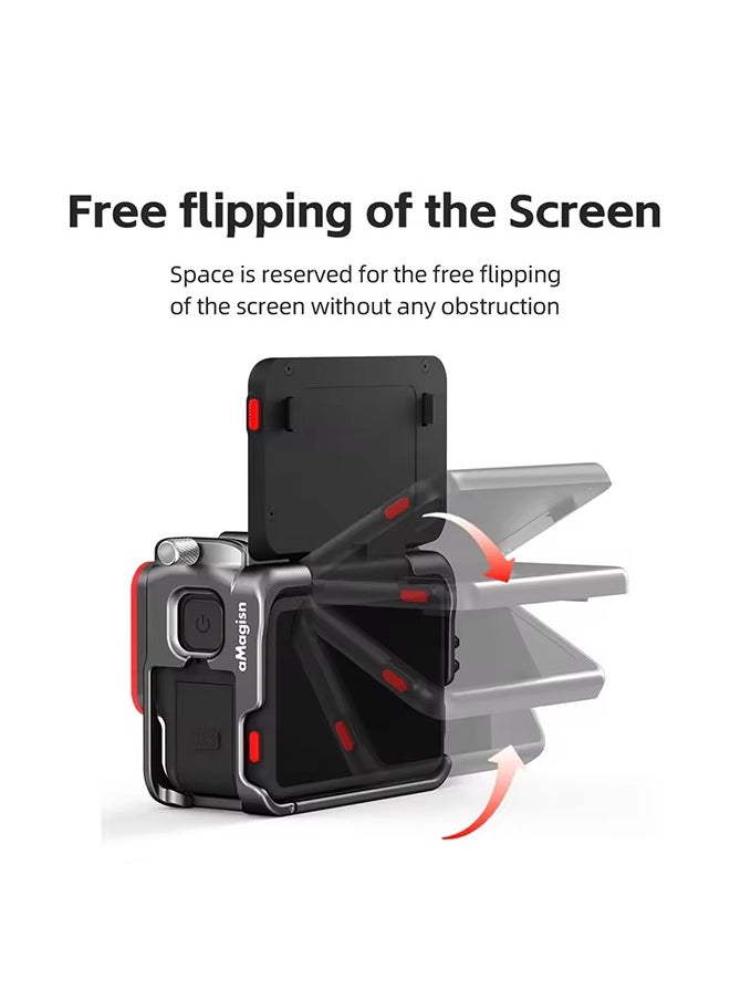 aMagisn AMAGISN Metal Frame Cage For Insta360 Ace Pro2 Metal Protective Housing Case Black  - Image 1