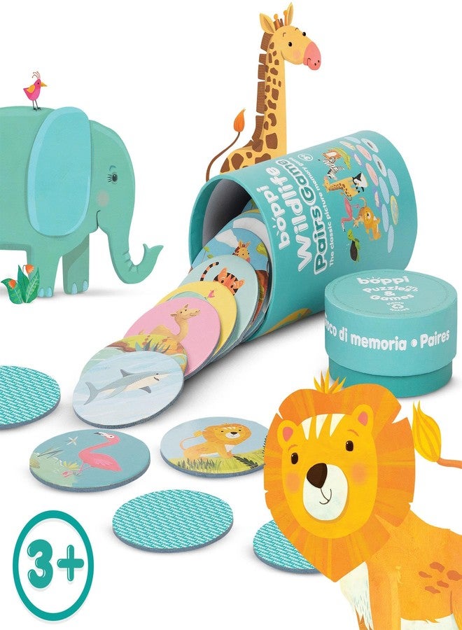 boppi Pairs Memory Game/Matching Game for Toddlers - Engaging Educational/Montessori Memory Matching Game for Kids Age 3 and Up - Wildlife - Image 2