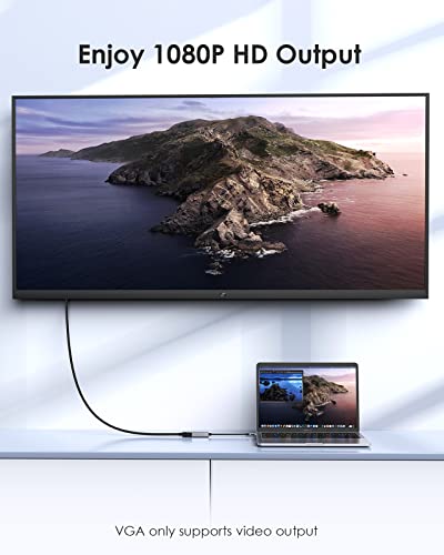 LENTION USB C to VGA Adapter,Type C to VGA Monitor Converter Compatible 2023-2016 MacBook Pro 13/15/16,New iPad/Surface/Mac Air,Surface,iPad,Chromebook,Dell XPS,Phone,More(CU606,Gray) - Image 5