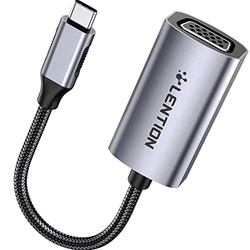 LENTION USB C to VGA Adapter,Type C to VGA Monitor Converter Compatible 2023-2016 MacBook Pro 13/15/16,New iPad/Surface/Mac Air,Surface,iPad,Chromebook,Dell XPS,Phone,More(CU606,Gray) - Image 1