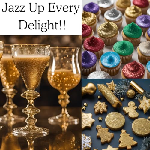 Dazzle Dust Edible Glitter Sprinkles for Cake Decorating, Drinks, Cookie, Icing, Dessert Decorations, Sparkly Luster, Food-Grade, Vegan, Gluten Free, Kosher, Bulk 10g, Gold - Image 4