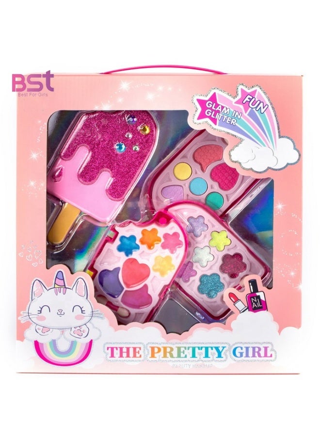 Beautiful Funny Cute Modeling Cosmetics Make up Box Set Fashion Kit Toy Makeup for Kids Girl Baby - Image 3
