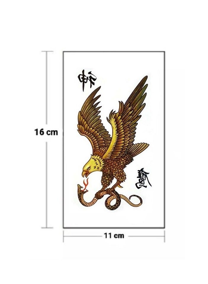 تاتؤ مؤقت علي شكل نسر يحمل ثعبانًا ملونة بتصميم مميز جذاب - Image 2