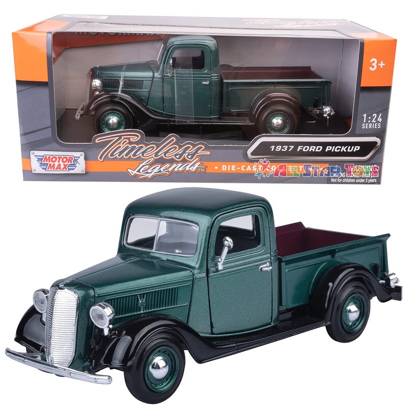 Motormax 1937 Ford Pickup Truck Green 1:24 Diecast Car - Image 1