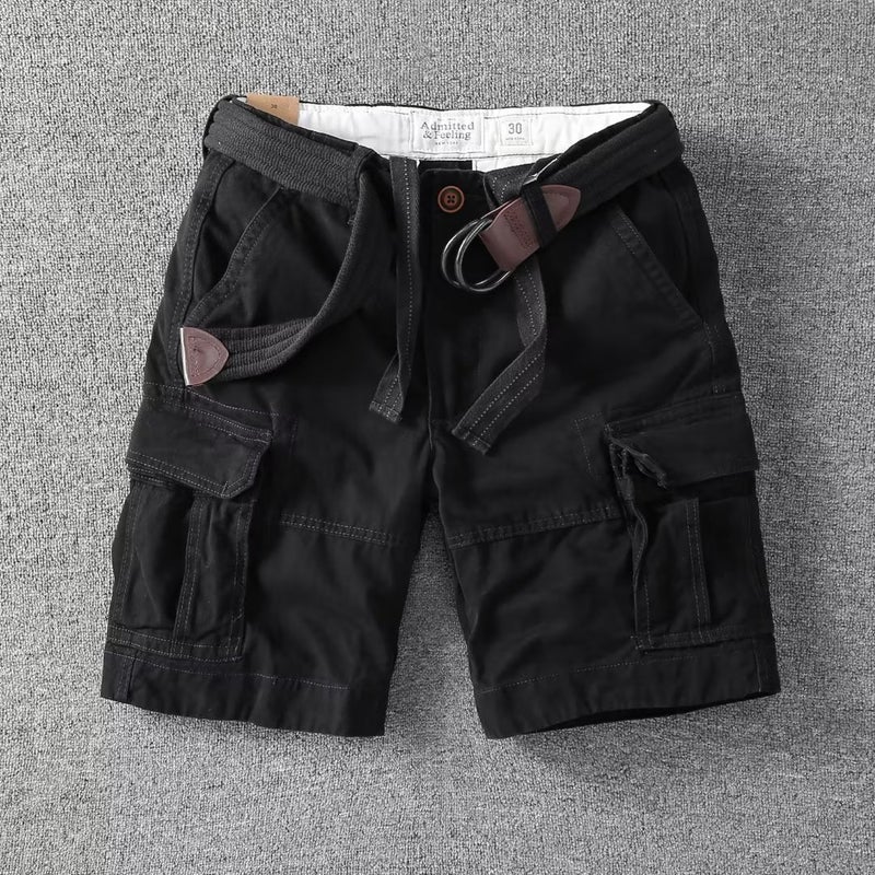 Summer Japanese Army Green Cargo Shorts for Men Army Green  - Image 4