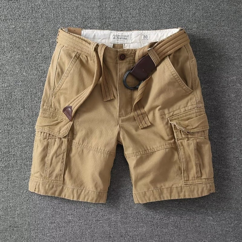 Summer Japanese Army Green Cargo Shorts for Men Army Green  - Image 2