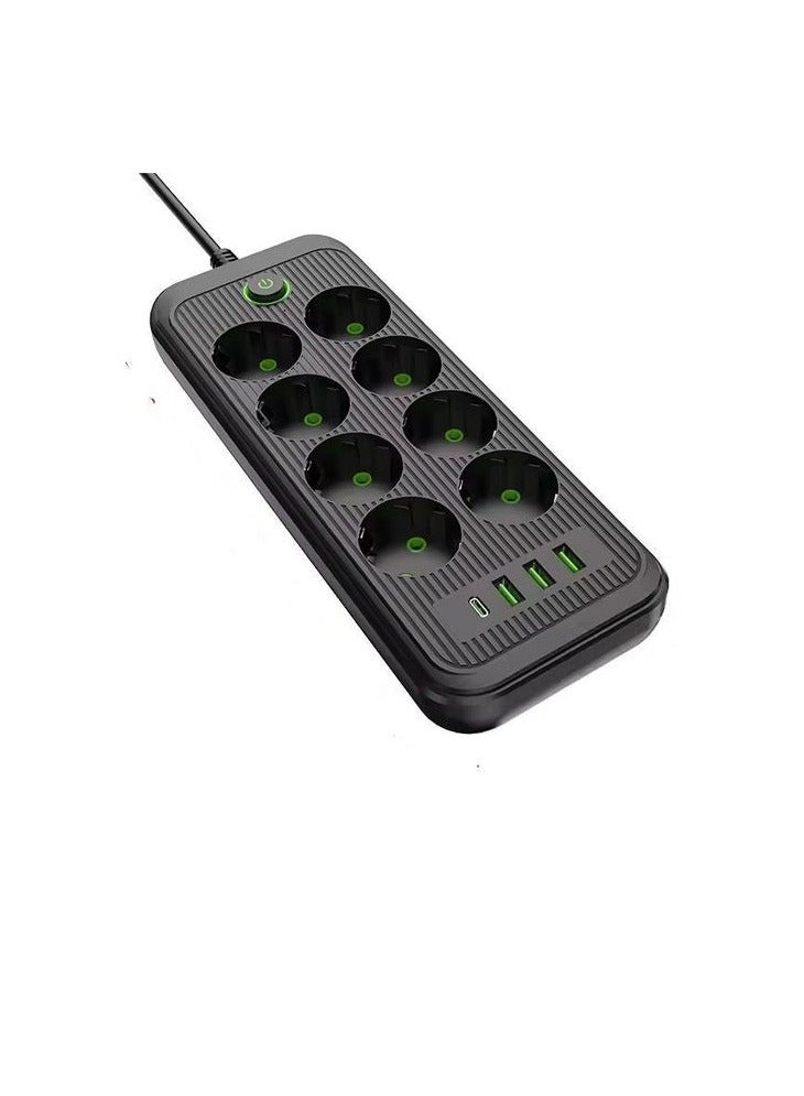 ELMAGHRABY Power strip (8 power outlets + 4 USB + Type-C) Overload protection / Random color - Image 1