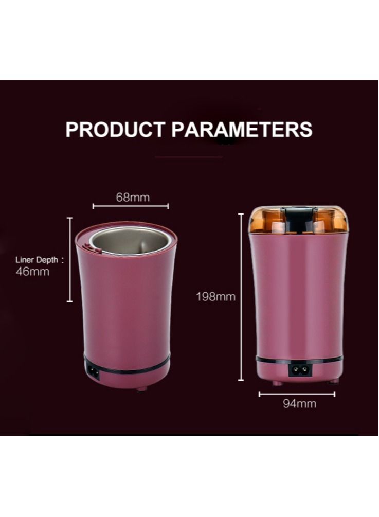 Portable Electric Coffee Bean Grinder Mill Kitchen Tool Herbs Salt Pepper Spices Nuts Grains Mini Medicine Flour Powder Crusher(EU Plug) - Image 5