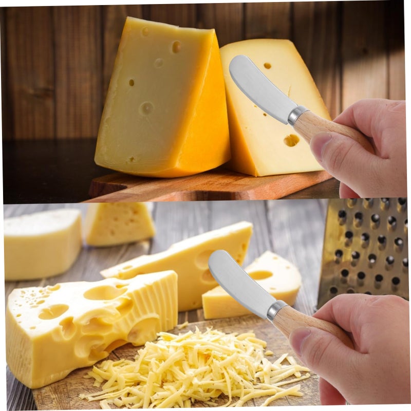 6 Piece Stainless Steel Cheese Spreader Set With Wood Handle For Charcuterie Boards - Image 4