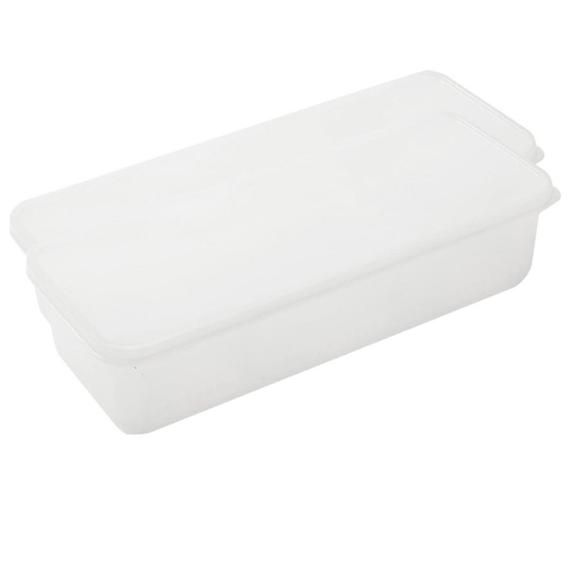2Pcs Frosted Plastic Food Storage Containers with Lids and Dividers for Fridge Freezer Organizer - Image 2