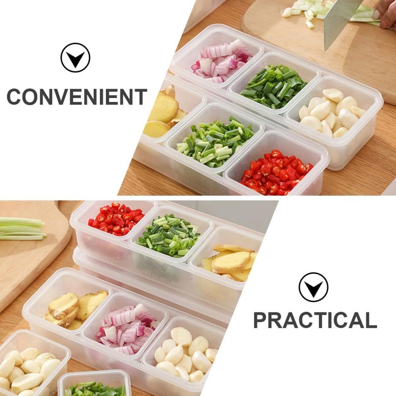 2Pcs Frosted Plastic Food Storage Containers with Lids and Dividers for Fridge Freezer Organizer - Image 4