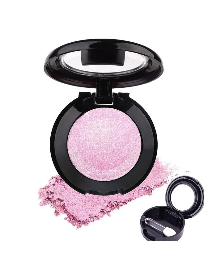 QIAOYAN Single Pink Matte Shimmer Eyeshadow,Bright High Pigment Intense Monochrome Eye Shadow,Comes With Eyeshadow Brush and Mirror,24 Hour Eye Makeup Longwear Waterproof,Blendable#07 - Image 1