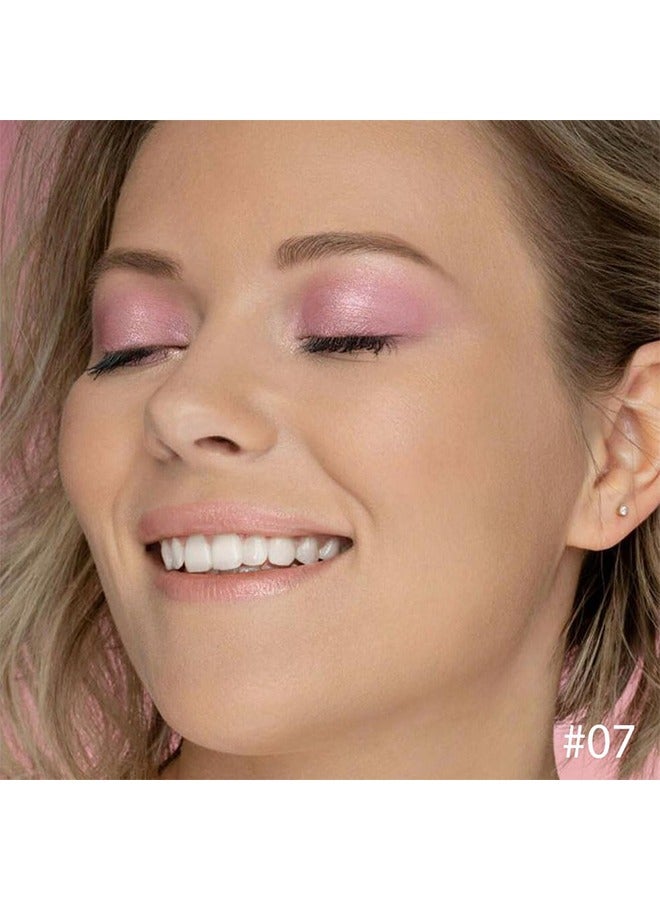 QIAOYAN Single Pink Matte Shimmer Eyeshadow,Bright High Pigment Intense Monochrome Eye Shadow,Comes With Eyeshadow Brush and Mirror,24 Hour Eye Makeup Longwear Waterproof,Blendable#07 - Image 2