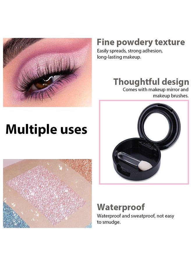 QIAOYAN Single Pink Matte Shimmer Eyeshadow,Bright High Pigment Intense Monochrome Eye Shadow,Comes With Eyeshadow Brush and Mirror,24 Hour Eye Makeup Longwear Waterproof,Blendable#07 - Image 3