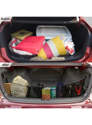 Envelope Style Trunk Cargo Net Storage Organizer Universal Bag Hook for Car Rear Envelope Style Trunk Cargo Net Storage Organizer Universal Bag Hook for Car Rear