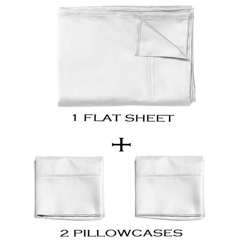 Balaji Export 400 TC 1 Piece Flat Bedsheet Only for 10 by 10 Feet 120 x 120 Soft Sateen Stripe BedsheetChadar 100 Cotton Bedsheet Super Soft BreathableLight Grey Stripe - Image 4